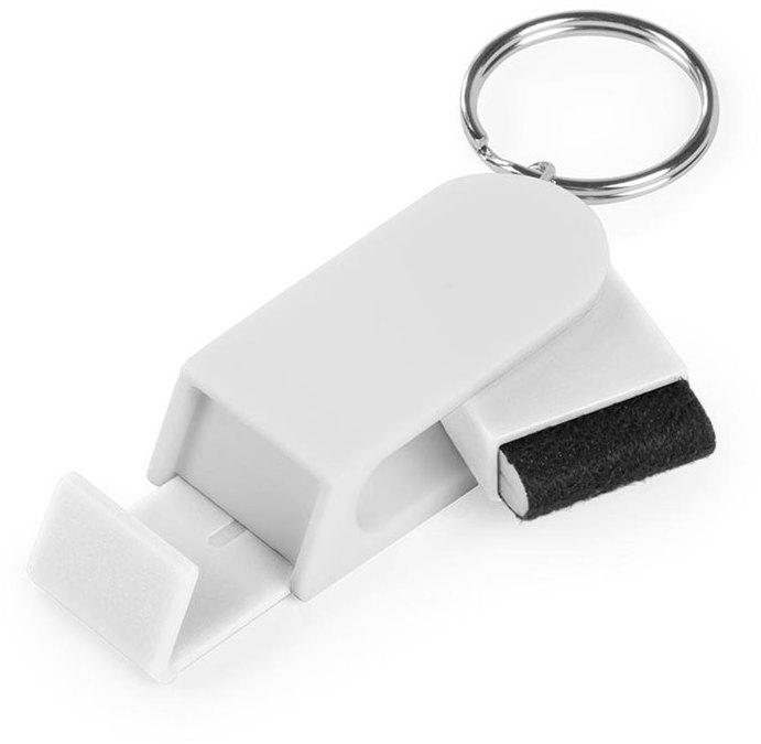 Артикул: H344633/01 — Брелок SATARI с подставкой для телефона, пластик, белый, 2 x 4.8 x 1.3 см