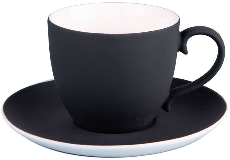 Артикул: H25703/35 — Чайная пара TENDER, 250 мл, черный, фарфор, прорезиненное покрытие