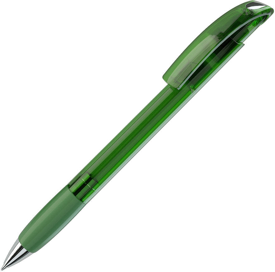 Артикул: H152/48/94 — NOVE LX, ручка шариковая с грипом, прозрачный зеленый/хром, пластик