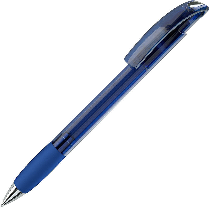 Артикул: H152/48/73 — NOVE LX, ручка шариковая с грипом, прозрачный синий/хром, пластик