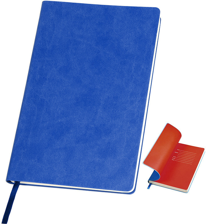 Артикул: H21209/24/08 — Бизнес-блокнот "Funky", 130*210 мм, синий, красный форзац, мягкая обложка, блок-линейка