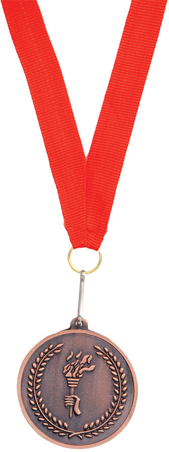 Артикул: H343743/84 — Медаль наградная на ленте "Бронза"; 48 см., D=5см.; текстиль, металл; лазерная гравировка, шелкограф