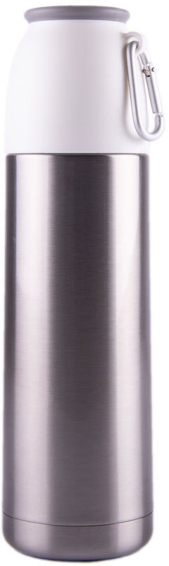Артикул: H40000 — Термос вакуумный ESCAPE, с карабином, сталь, серебряный, 500 мл