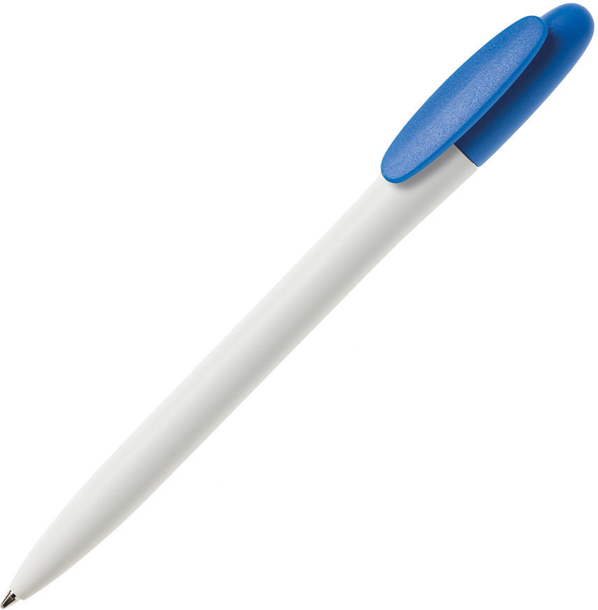 Артикул: H29500/31 — Ручка шариковая BAY, белый корпус/лазурный клип, непрозрачный пластик