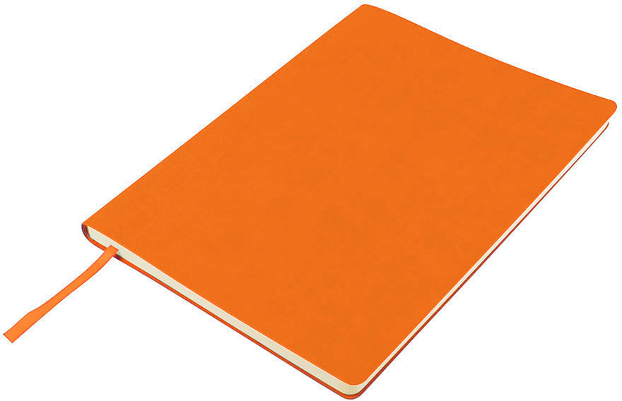Артикул: H21218/06/30 — Бизнес-блокнот "Biggy", B5 формат, оранжевый, серый форзац, мягкая обложка, в клетку