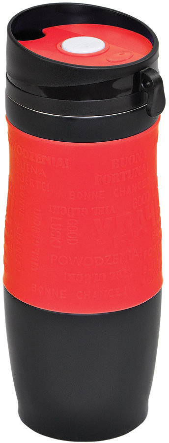 Артикул: H22106/08 — Термокружка вакуумная "УДАЧА",  400 мл, красный, металл/силикон