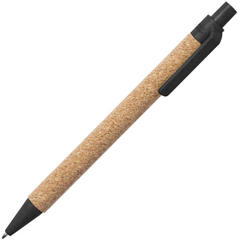 Артикул: H346774/35 — Ручка шариковая YARDEN, черный, натуральная пробка, пшеничная солома, ABS пластик, 13,7 см