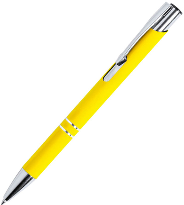 Артикул: H346366/03 — ZROMEN, ручка шариковая, желтый, металл, софт-покрытие