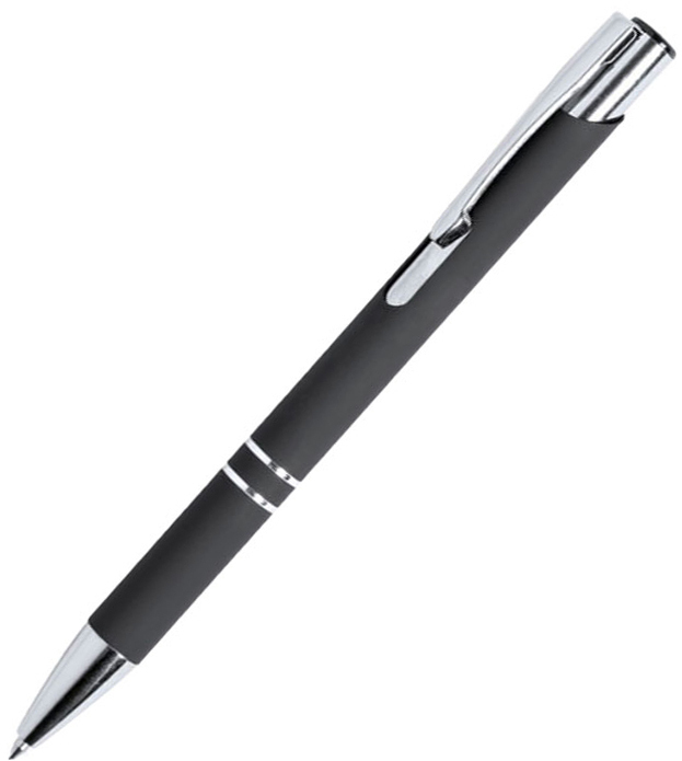 Артикул: H346366/35 — ZROMEN, ручка шариковая, черный, металл, софт-покрытие