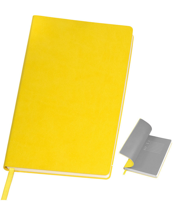 Артикул: H21209/03/30 — Бизнес-блокнот "Funky", 130*210 мм, желтый,  серый форзац, мягкая обложка,  блок в линейку