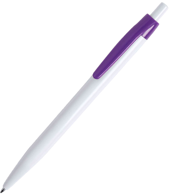 Артикул: H346410/01/11 — KIFIC, ручка шариковая, белый/фиолетовый, пластик