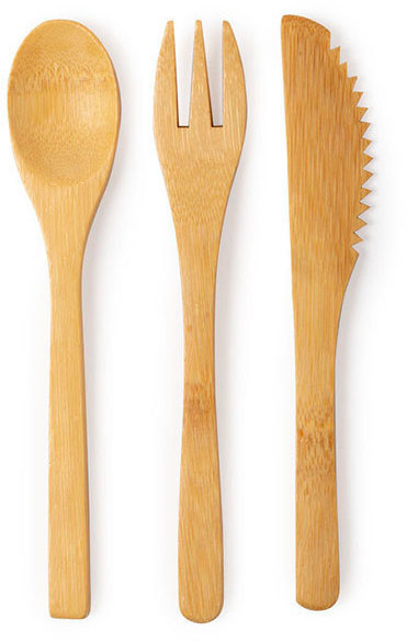 Артикул: H346361 — Набор PLUSIN: ложка, вилка, нож в чехле, 6,5х22х1см, бамбук, хлопок