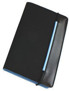 Артикул: H9216/22 — Визитница "New Style" на резинке  (60 визиток),  черный с голубым; 19,8х12х2 см; нейлон;
