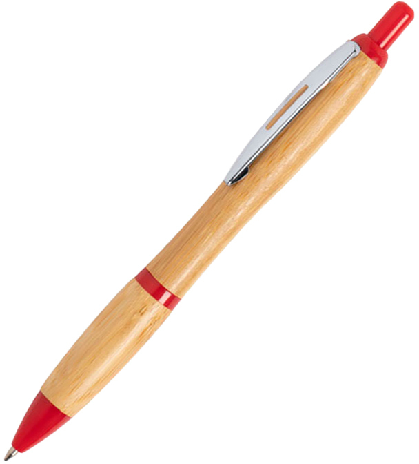 Артикул: H346369/08 — DAFEN, ручка шариковая, красный, бамбук, пластик, металл