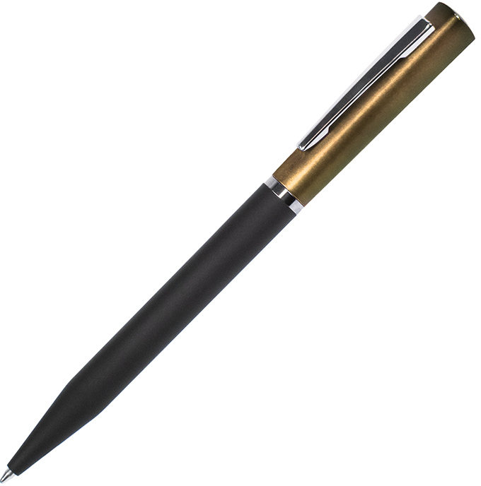 Артикул: H38021/35/49 — M1, ручка шариковая, черный/золотистый, пластик, металл, софт-покрытие