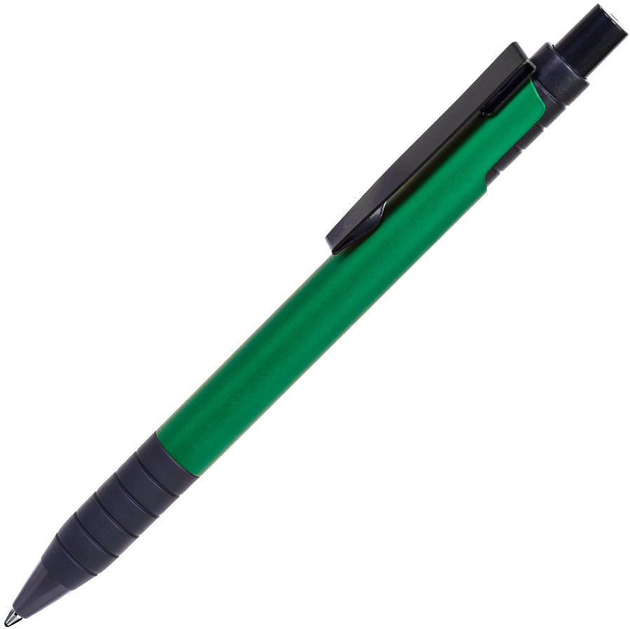 Артикул: H19608/15 — TOWER, ручка шариковая с грипом, зеленый/черный, металл/прорезиненная поверхность
