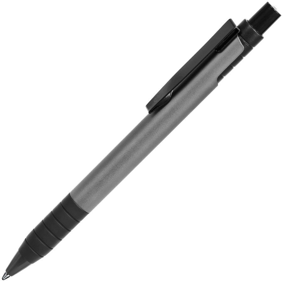 Артикул: H19608/30 — TOWER, ручка шариковая с грипом, темно-серый/черный, металл/прорезиненная поверхность
