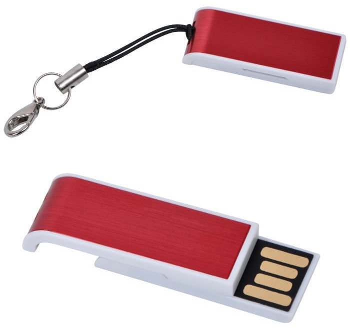 Артикул: H19303_8Gb/08 — USB flash-карта "Slider" (8Гб),красная,3,4х1,2х0,6см,металл, пластик