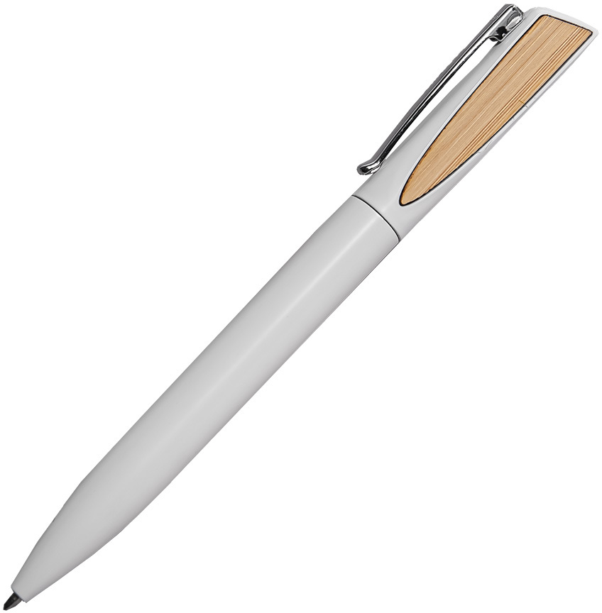 Артикул: H38023/01 — Ручка шариковая SOLO, белый, металл, пластик, дерево, цвет чернил синий