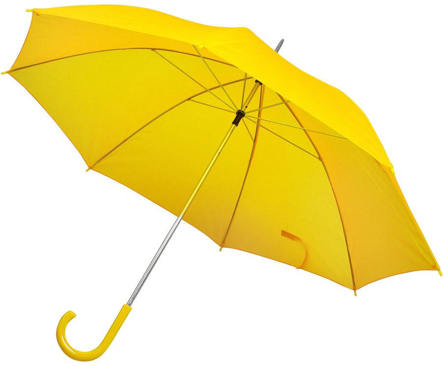 Артикул: H7425/03 — Зонт-трость с пластиковой ручкой, механический; желтый; D=103 см; 100% полиэстер; шелкография
