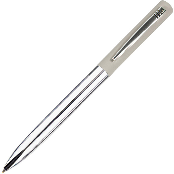 Артикул: H11062/12 — CLIPPER, ручка шариковая, бежевый/хром, металл, покрытие soft touch