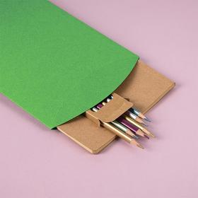 Набор подарочный PAINTER: скетчбук-блокнот, набор цветных карандашей, коробка; зеленое яблоко