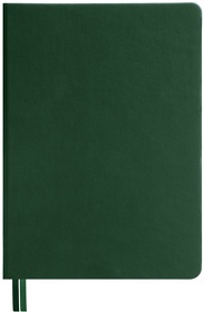 Ежедневник недатированный Softie, А5, темно-зеленый, блок в клетку, зеленый обрез