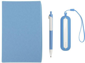 Набор SEASHELL-1:Универсальный аккумулятор(2000 mAh) и ручка в подарочной коробке,голубой, шт