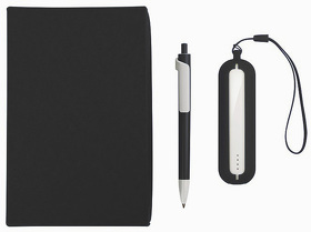 Набор SEASHELL-1:Универсальный аккумулятор(2000 mAh) и ручка в подарочной коробке,черный, шт