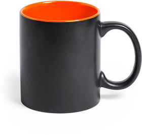 Кружка BAFY, черный с оранжевым, 350мл, 9,6х8,2см, тонкая керамика (H345290/06)
