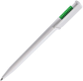 OCEAN, ручка шариковая, зеленый/белый, пластик (H200/15)