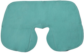 Подушка надувная дорожная в футляре; светло-зеленый; 43,5х27,5 см; твил; шелкография