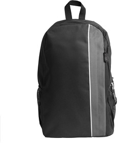 H16784/35/29 - Рюкзак PLUS, чёрный/серый, 44 x 26 x 12 см, 100% полиэстер 600D