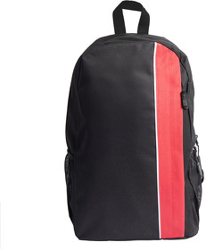 H16784/35/08 - Рюкзак PLUS, чёрный/красный, 44 x 26 x 12 см, 100% полиэстер 600D