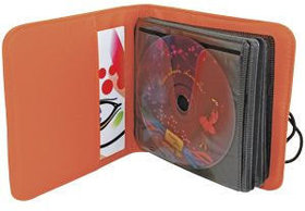 H9203/06 - CD-холдер "UNION" для 24 дисков; оранжевый; 15,5х15х2 см; полиэстер; шелкография, лазерн. гравировка