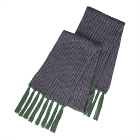 Вязаный комплект шарф и шапка GoSnow, антрацит c фурнитурой, тёмно-зелёный, 70% акрил,30% шерсть