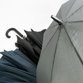 Зонт-трость ANTI WIND, полуавтомат, пластиковая ручка, черный; D=103 см