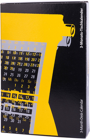 Календарь настольный на 2 года; черный с красным; 18х11 см; пластик; тампопечать, шелкография