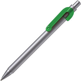 H19603/18 - SNAKE, ручка шариковая, зеленый, серебристый корпус, металл