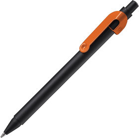 SNAKE, ручка шариковая, оранжевый, черный корпус, металл