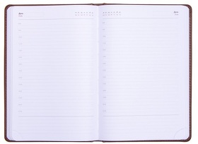 Ежедневник недатированный Campbell, А5,  коричневый, белый блок
