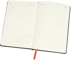Ежедневник недатированный Ray, А5, черный/оранжевый, кремовый блок, без обреза