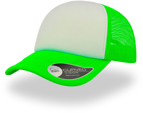Бейсболка "RAPPER", 5 клиньев, пластиковая застежка, зеленый неон с белым; 100% полиэстер, 80 г/м2 (H25420.121)