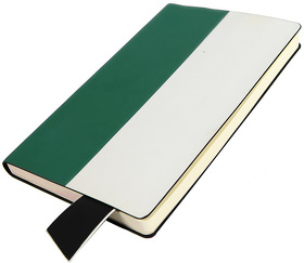 Бизнес-блокнот UNI, A5, бело-зеленый, мягкая обложка, в линейку, черное ляссе (H21240/01/15)