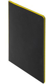 Тетрадь SLIMMY, 140 х 210 мм,  черный с желтым, бежевый блок, в клетку