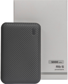 Универсальный аккумулятор OMG Rib 5 (5000 мАч), серый, 9,8х6.3х1,4 см