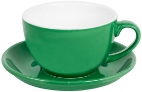 Чайная/кофейная пара CAPPUCCINO, зеленый, 260 мл, фарфор (H27800/15)