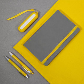 CLASSIC, ручка шариковая, желтый/серебристый, металл, синяя паста