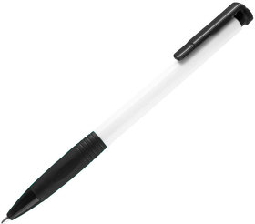 H38013/35 - N13, ручка шариковая с грипом, пластик, белый, черный