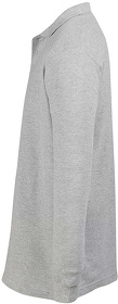 Рубашка поло мужская с длинным рукавом STAR, серый меланж, 85% х/б, 15% вис., 170 г/м2